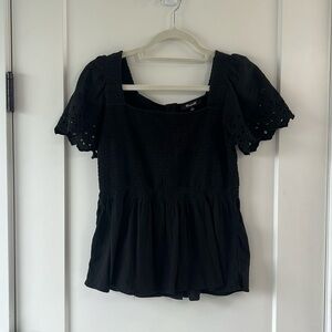 Madewell Flutter Sleeve button back top